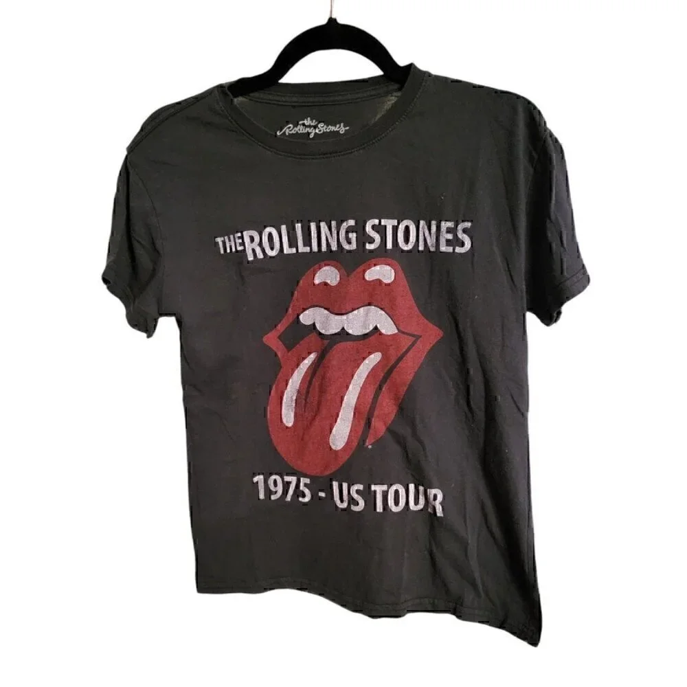 2020 The Rolling Stones 1975 US Concert Tour Graphic T Shirt Size Small  Black.